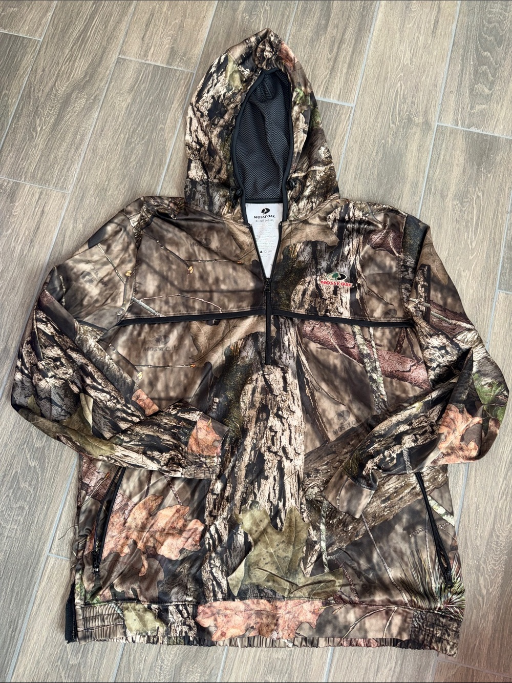 Mossy Oak Men's Realtree Camo Hooded Windbreaker - Brown/Green